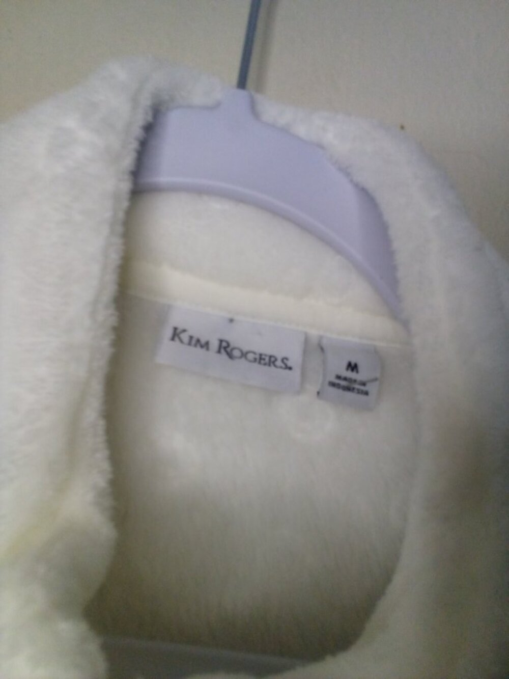 Kim Rogers Fleece Vest Women M Full Zip Sleeveless Soft Pockets White - Picture 8 of 13